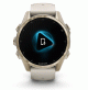 fēnix 8 – 43 mm, AMOLED - Sapphire, Soft Gold with Fog Gray/Dark Sandstone Silicone Band - 010-02903-11 - Garmin